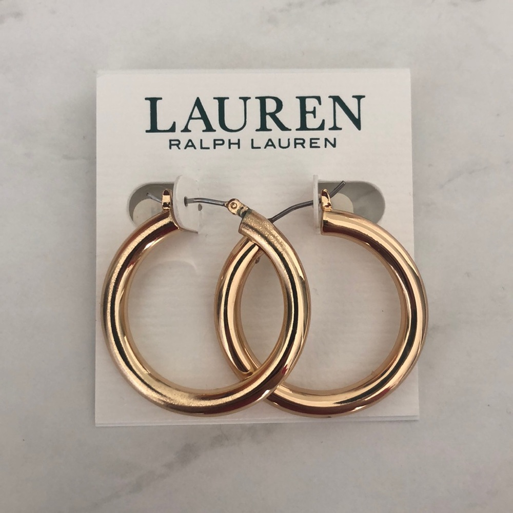 NWT Ralph Lauren Gold Hoops